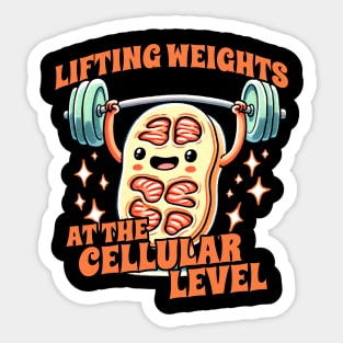 Lifting weights at the Cellular Level Biology Student Design Sticker